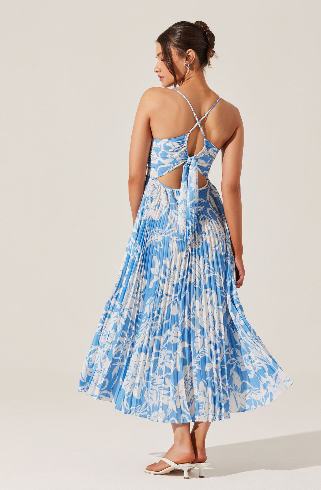 Blythe Floral Plisse Midi Dress