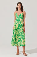 Blythe Floral Plisse Midi Dress
