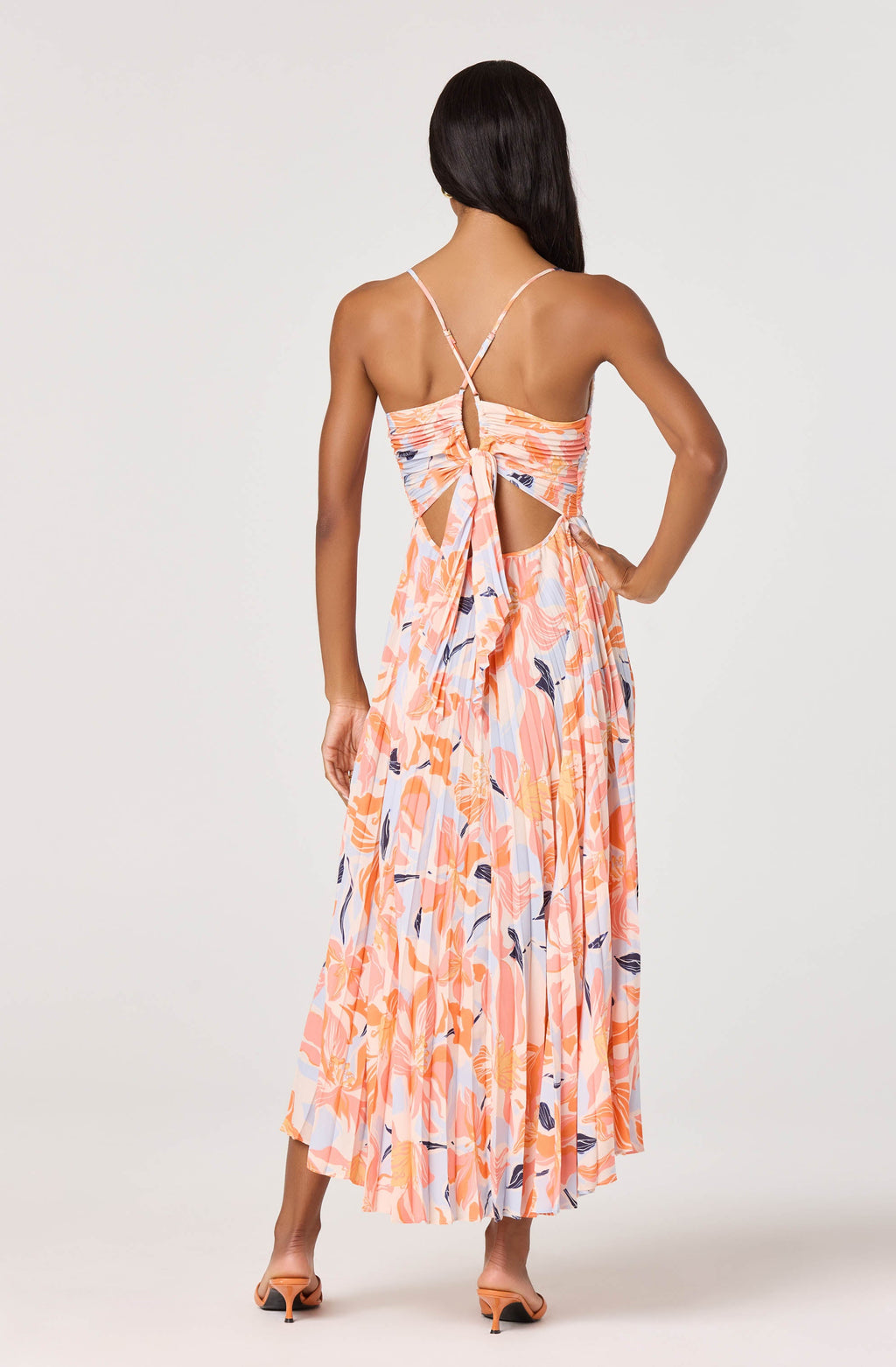 Blythe Floral Plisse Midi Dress