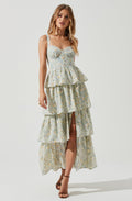 Midsummer Eyelet Tiered Floral Maxi Dress
