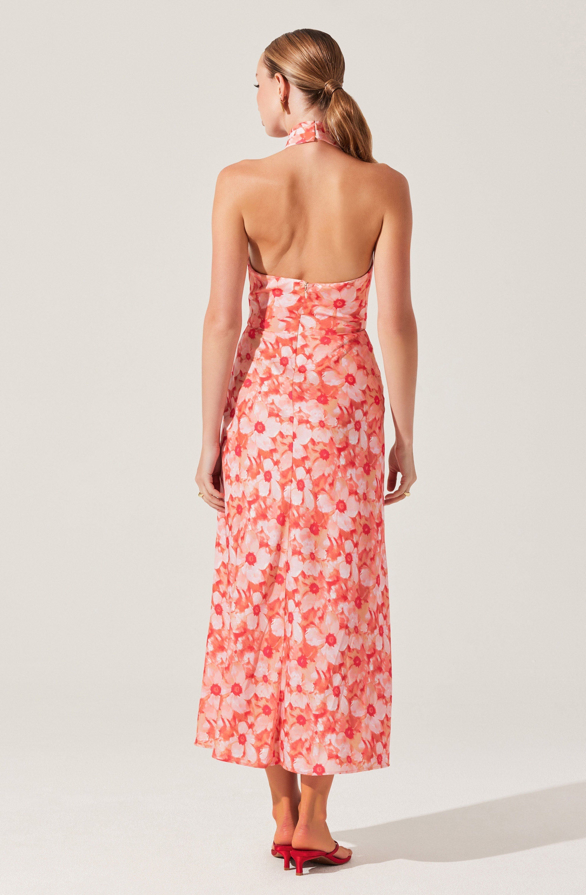Marissa Floral Halter Neck Midi Dress