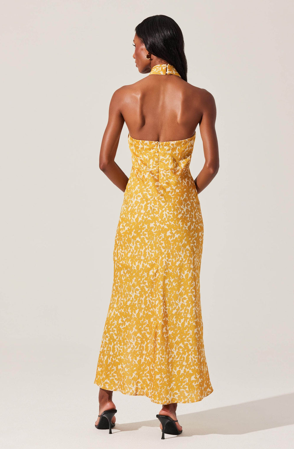 Marissa Floral Halter Neck Midi Dress