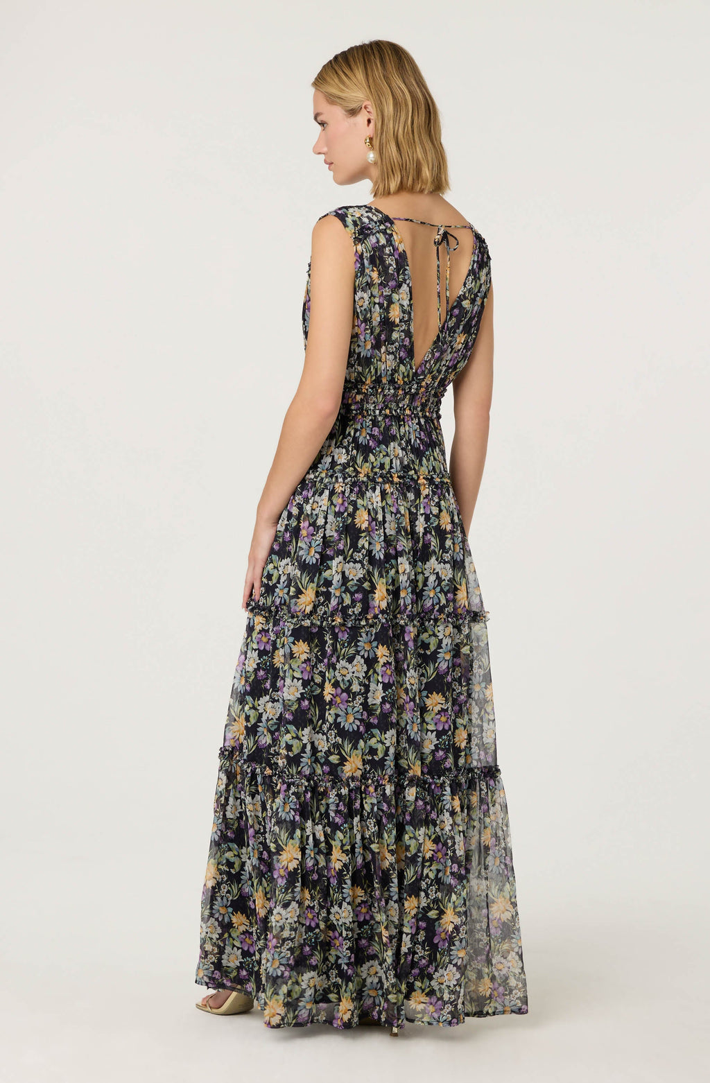 Edessa Floral Tiered Ruffle Maxi Dress