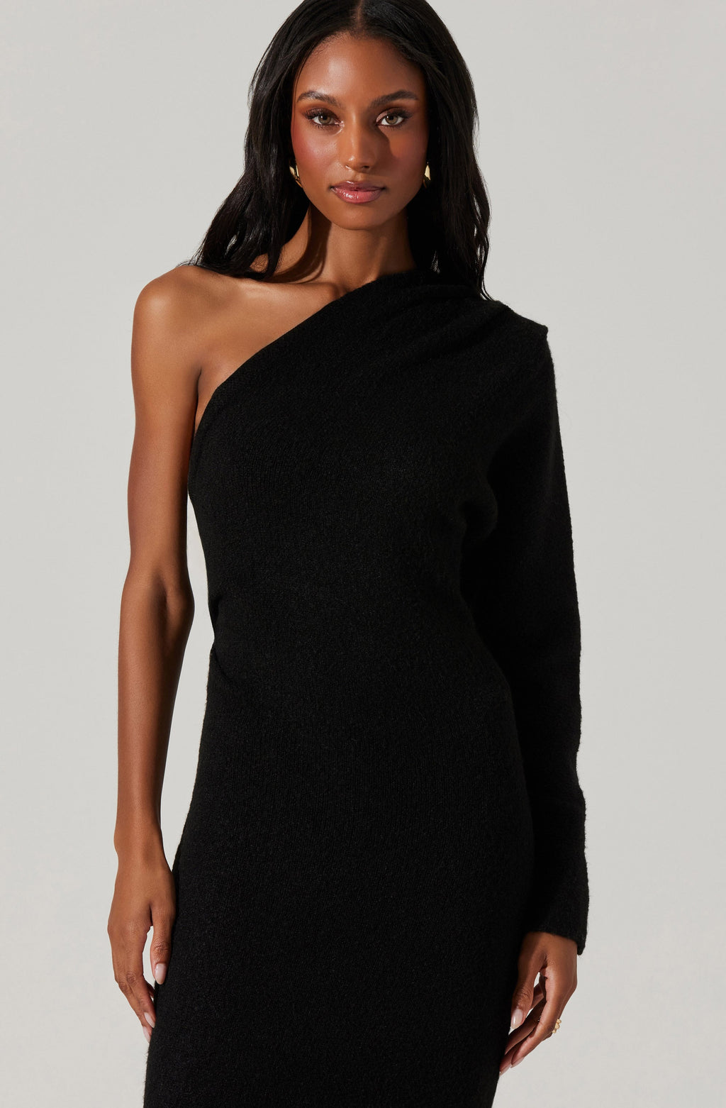 Finola One Shoulder Midi Sweater Dress