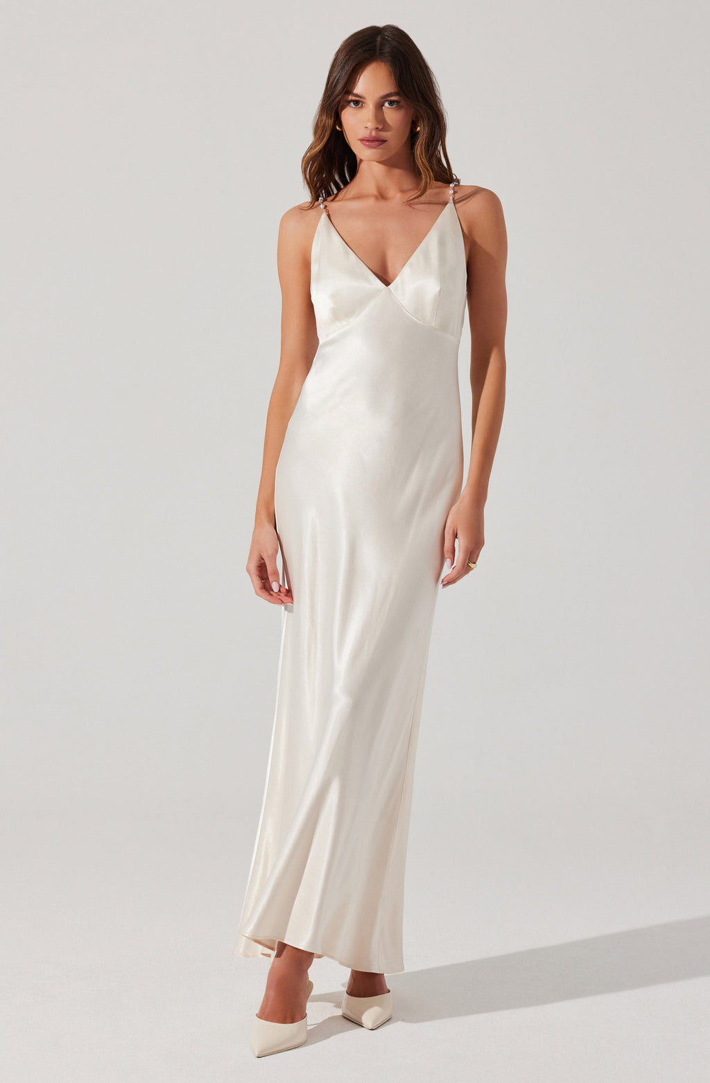 Maxime Pearl Straps Maxi Dress