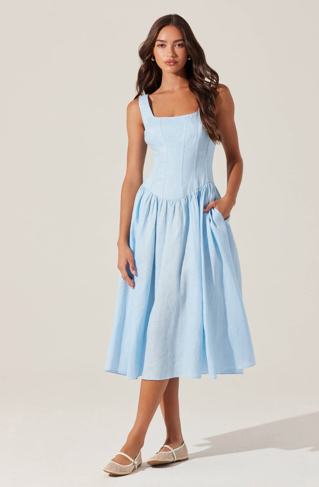 Thierry Linen Midi Dress
