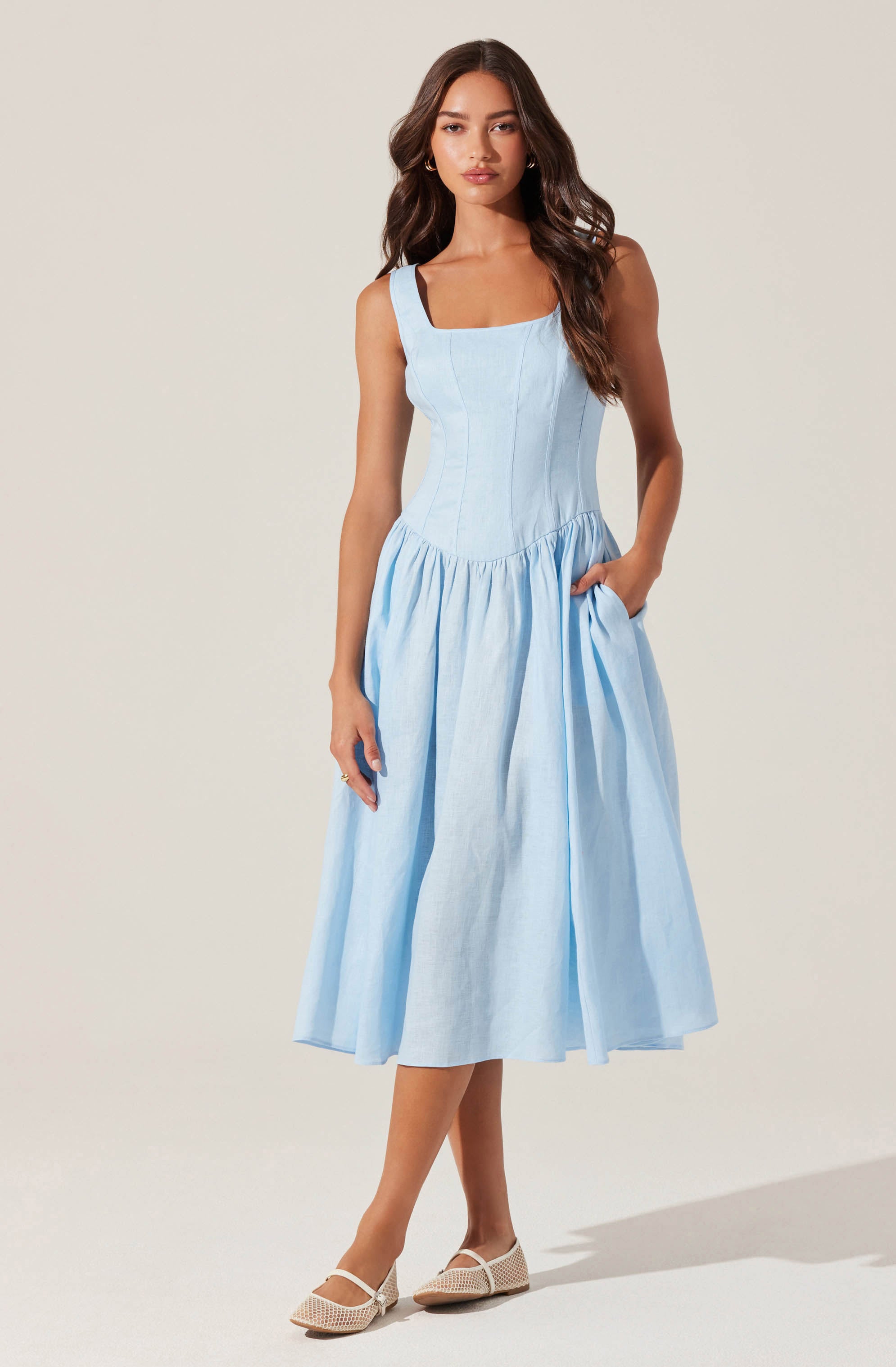 Thierry Linen Midi Dress