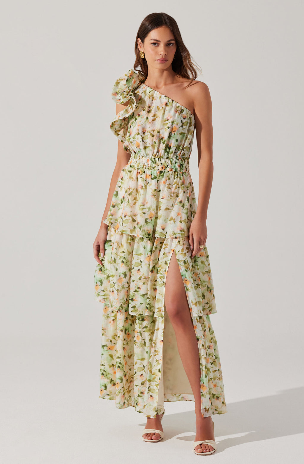 Imelda One Shoulder Floral Maxi Dress