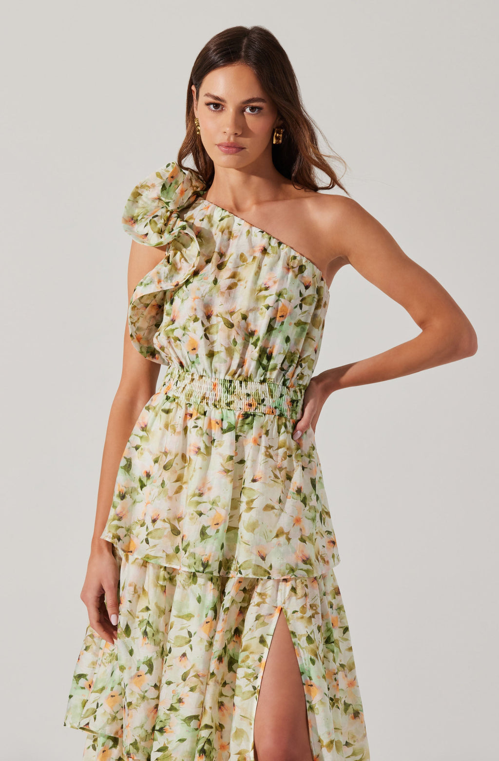 Imelda One Shoulder Floral Maxi Dress