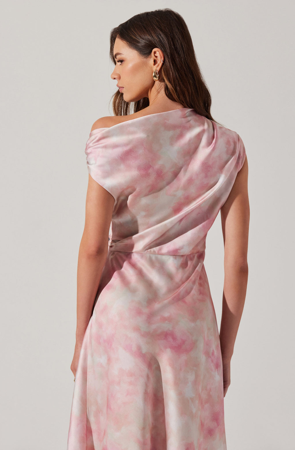 Mairyn Tie Dye Satin Midi Dress