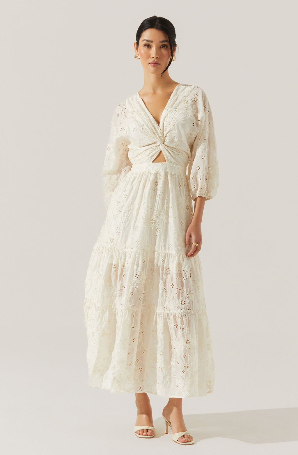 Jesalyn Floral Eyelet Maxi Dress