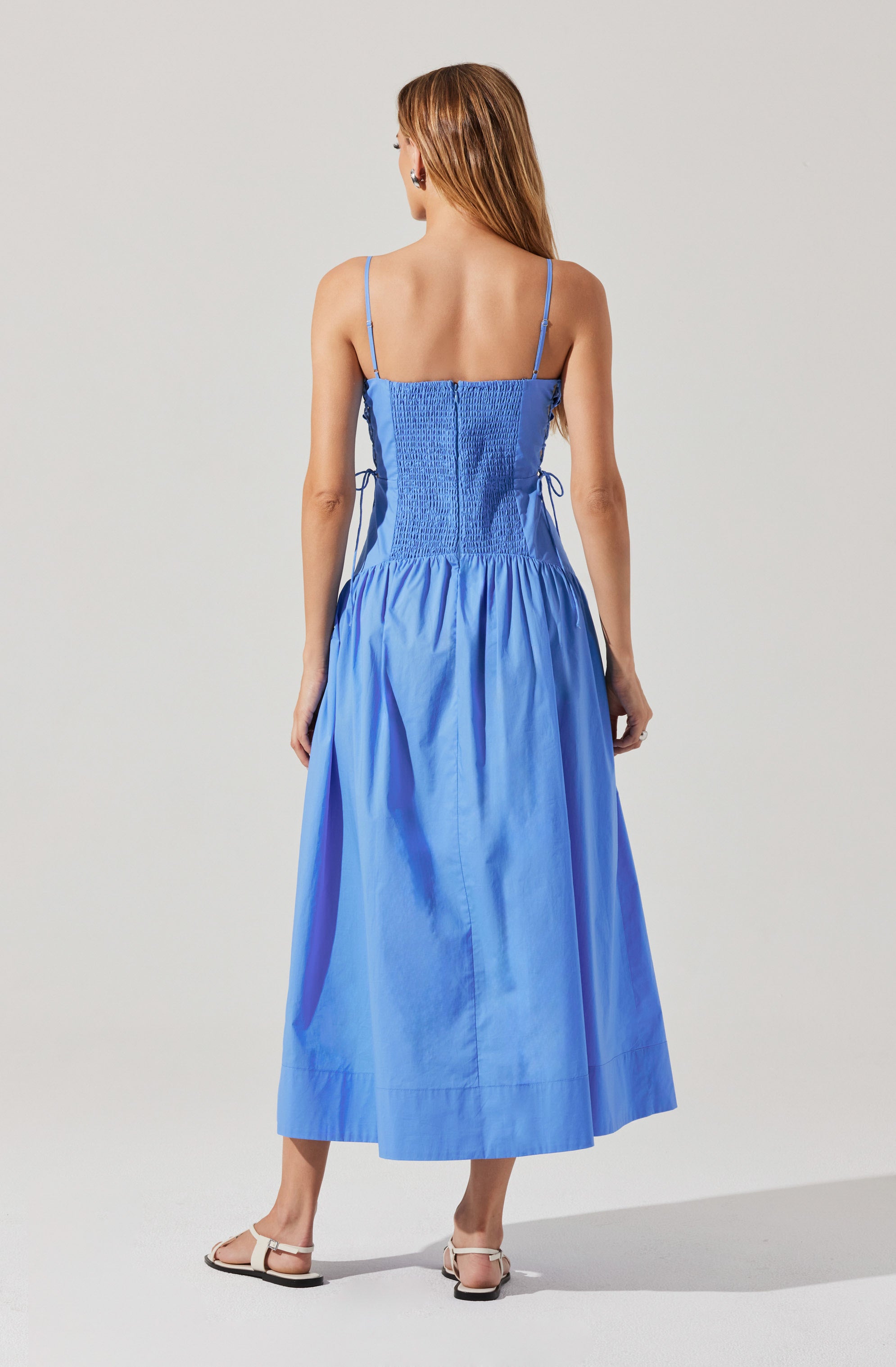 Karah Drop Waist Cutout Midi Dress