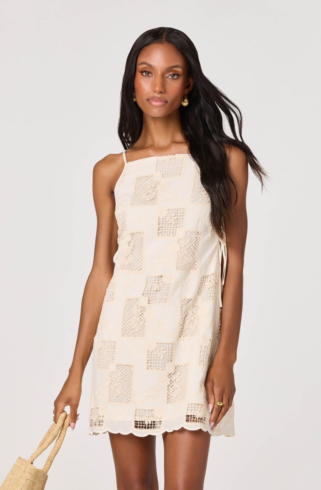 Samira Embroidered Eyelet Mini Dress