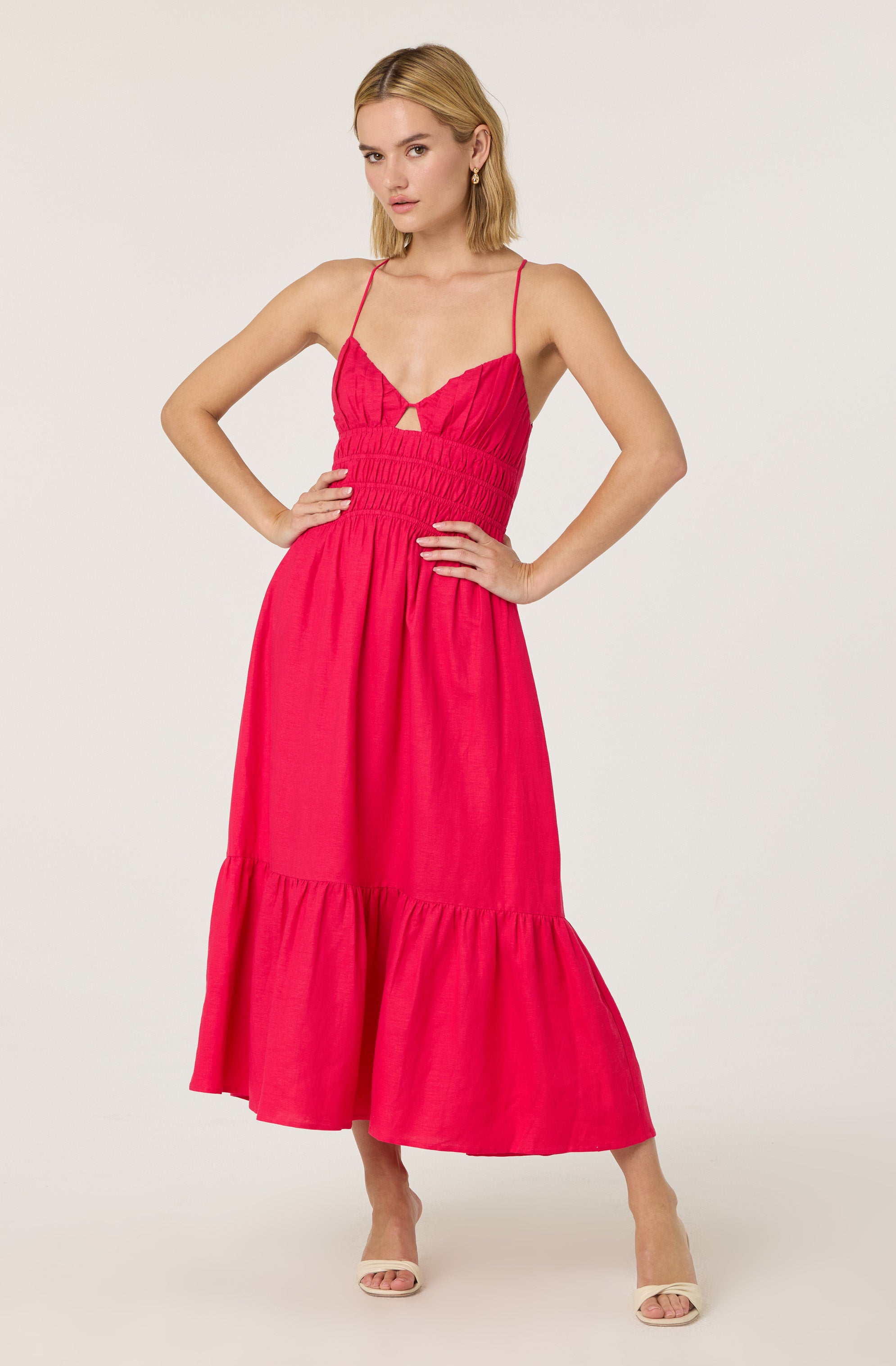 Eleni Linen-Blend Midi Dress