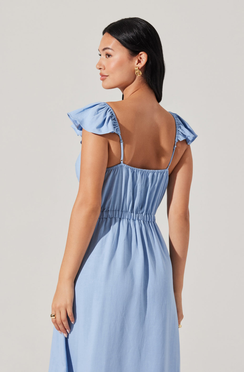 Odeletta Embroidered Floral Trim Midi Dress