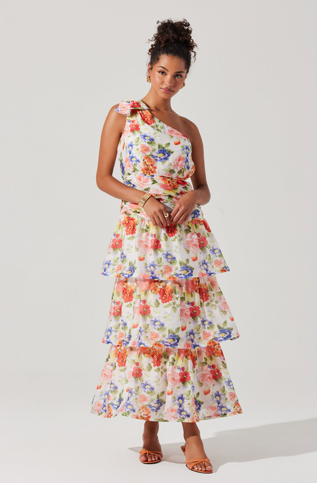 Natali One Shoulder Floral Maxi Dress