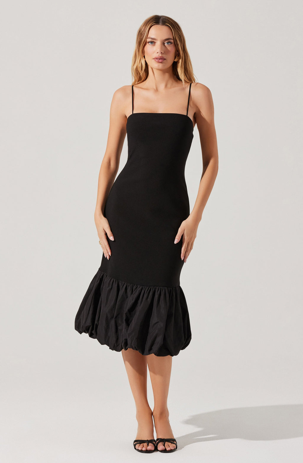 Brittnea Bodycon Bubble Hem Midi Dress