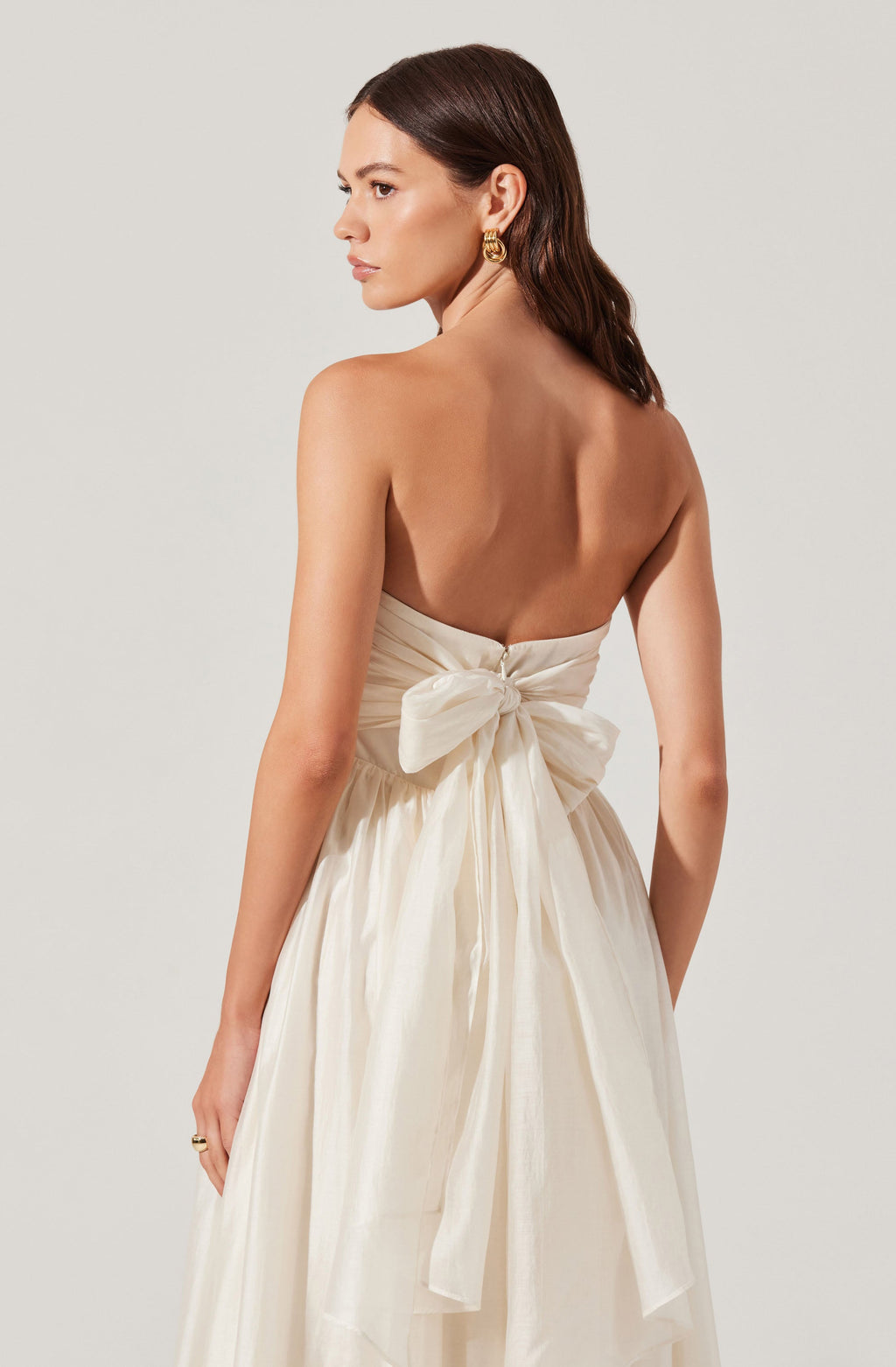 Aneesha Strapless Pleated Midi Dress
