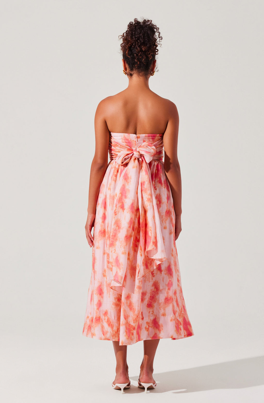 Aneesha Strapless Pleated Midi Dress