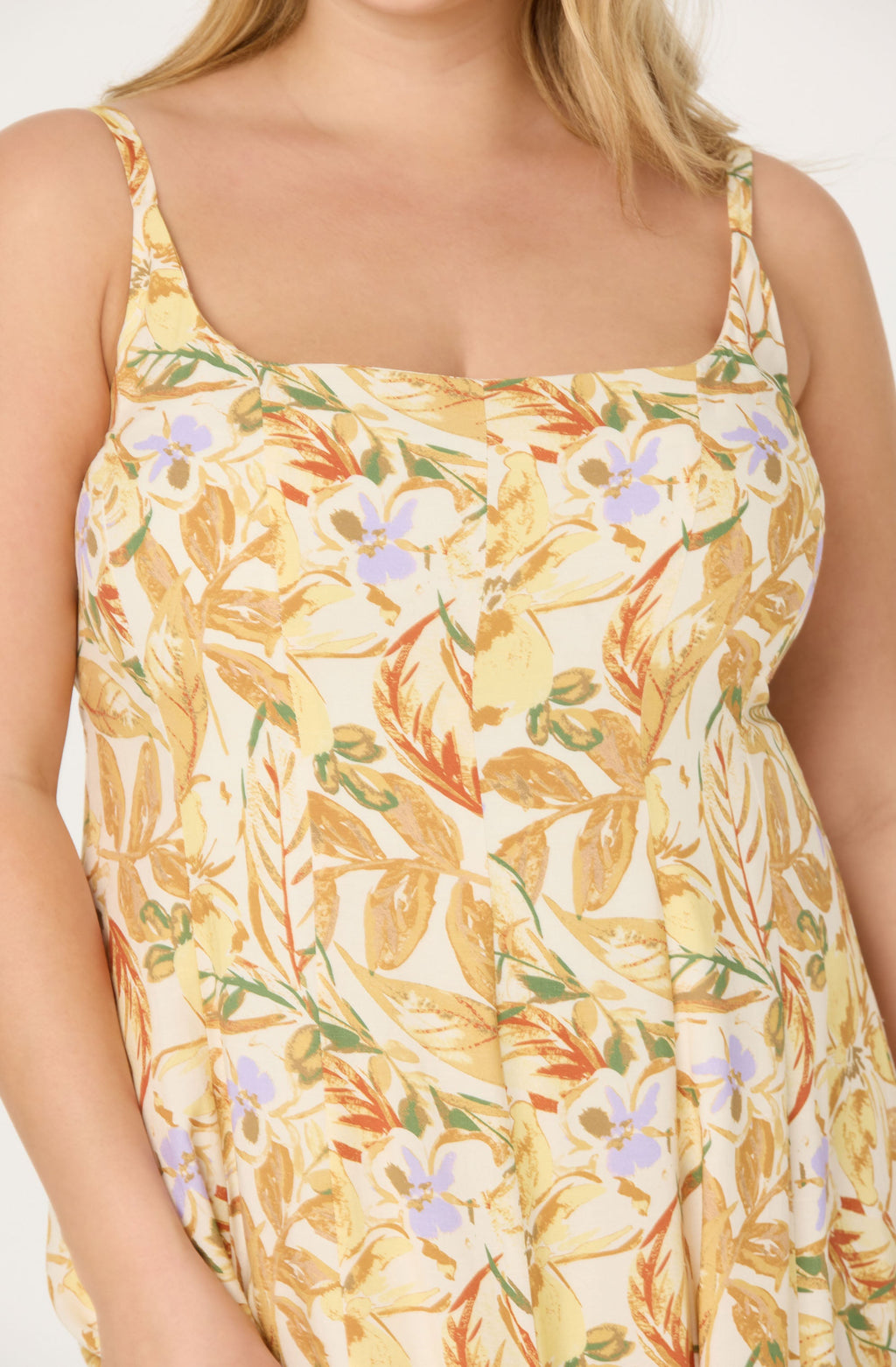 Jaleyah Paneled Flare Floral Midi Dress