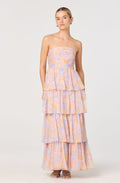 Anisha Strapless Tiered Ruffle Maxi Dress