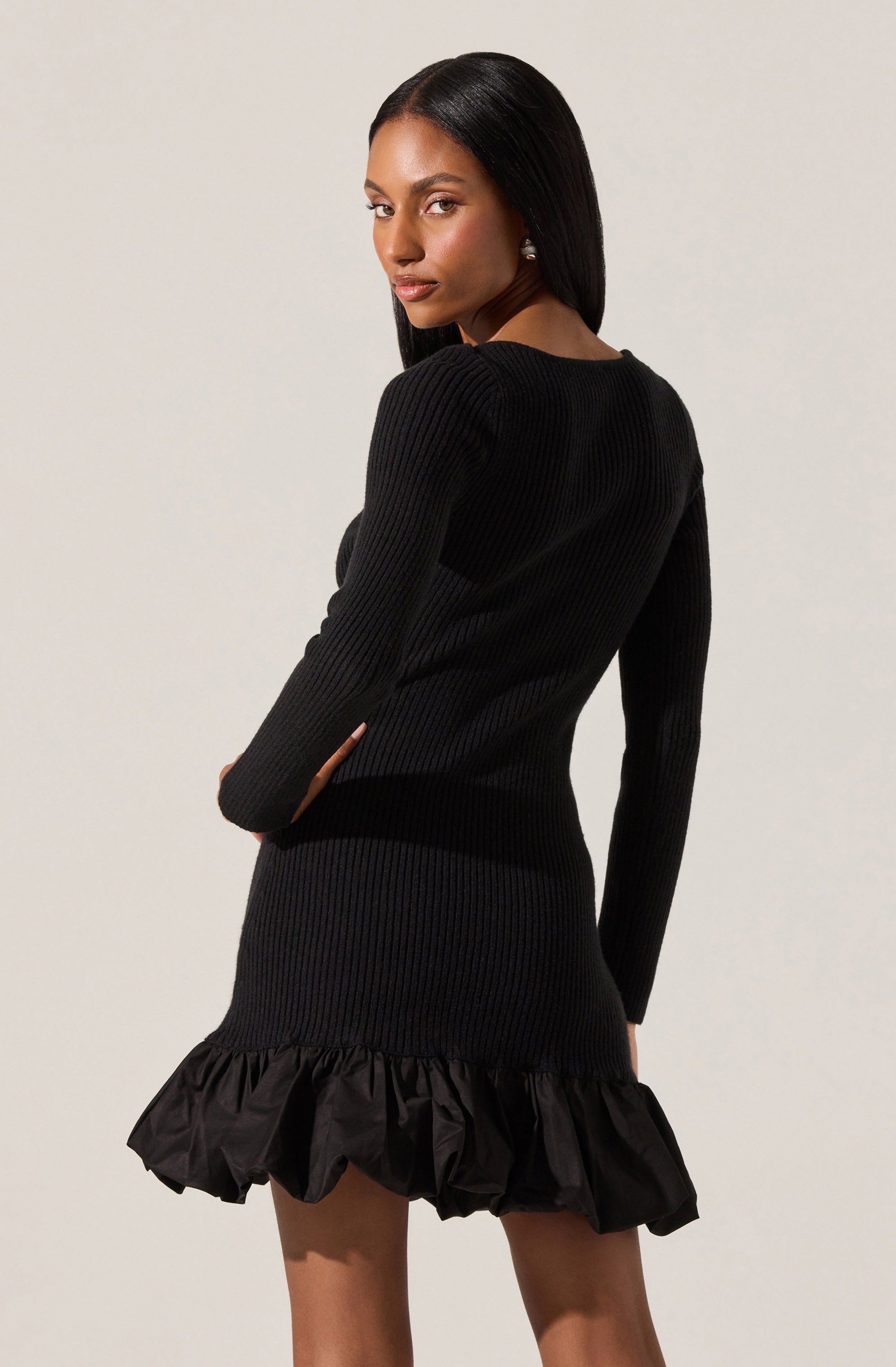 Carlene Ribbed Mini Sweater Dress