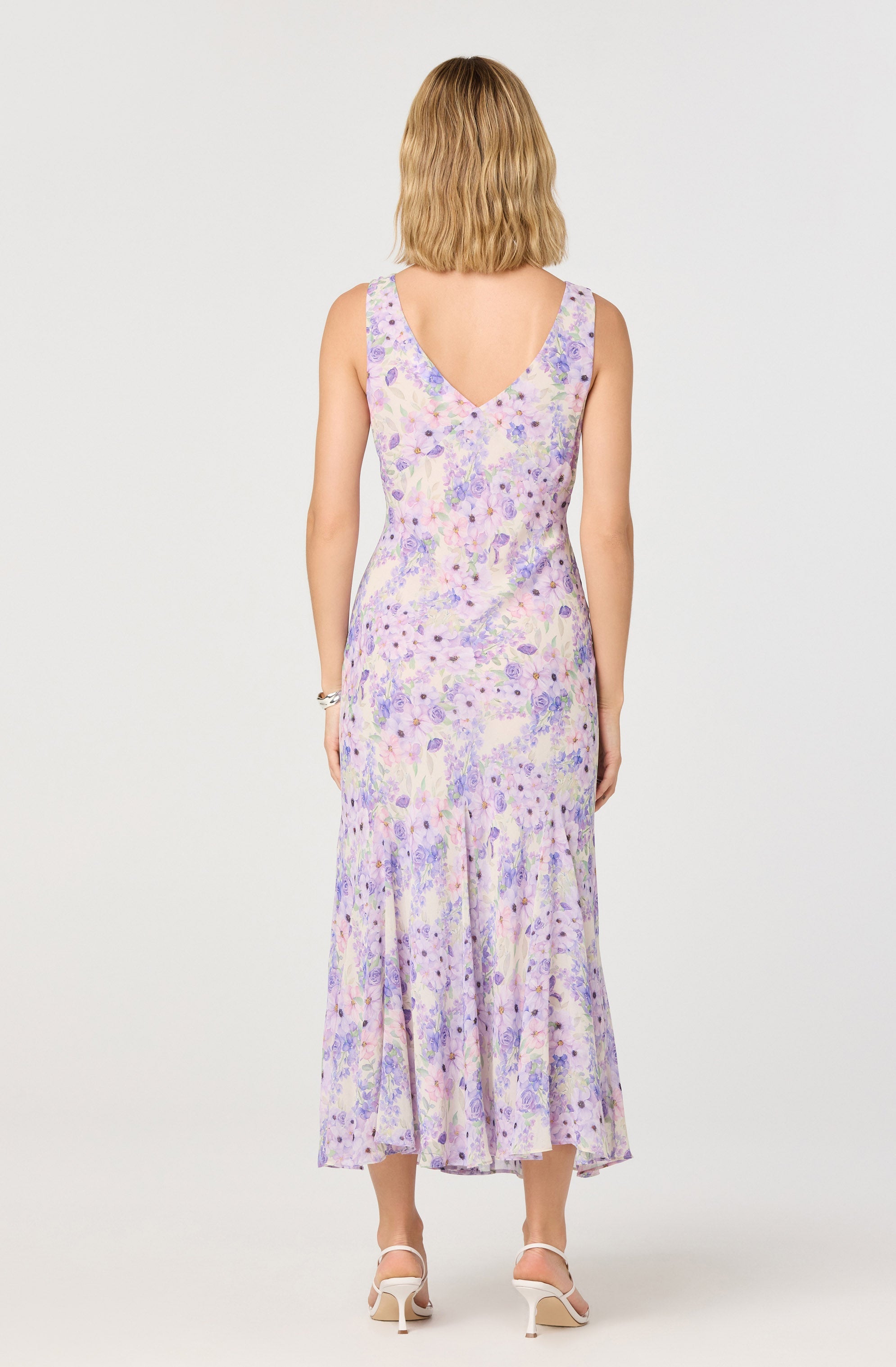 Symone Floral Godet Midi Dress