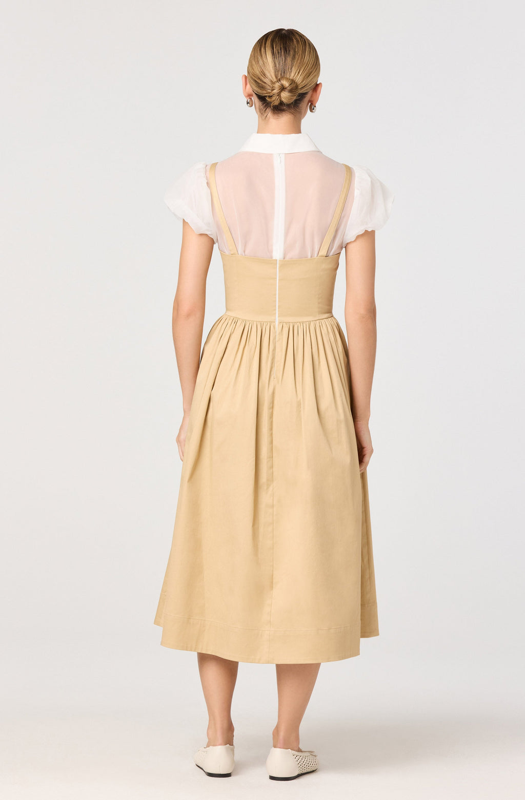 Carrington Mixed Media Layered Midi Dress