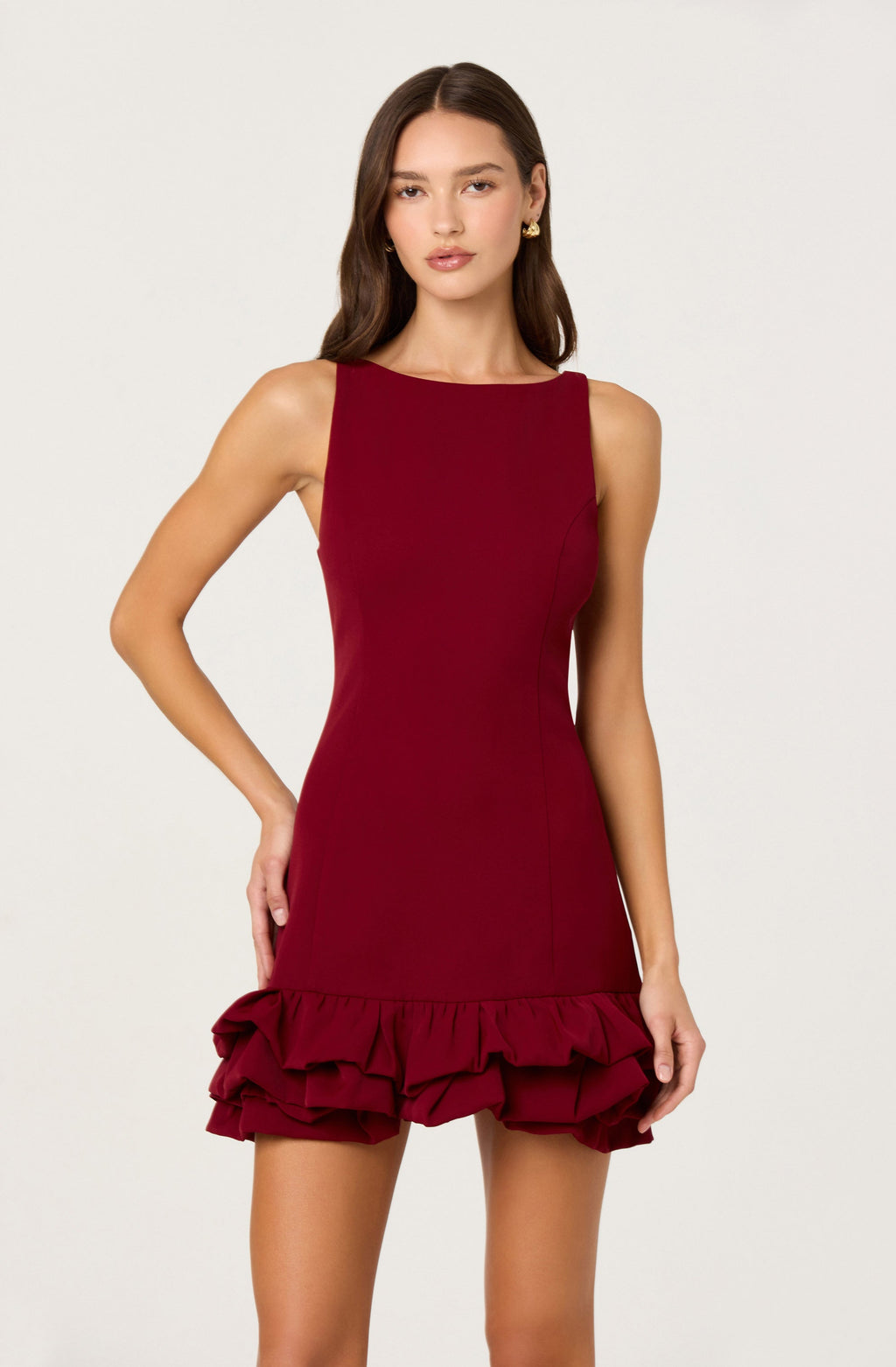 Elexis Ruffle Hem Mini Dress