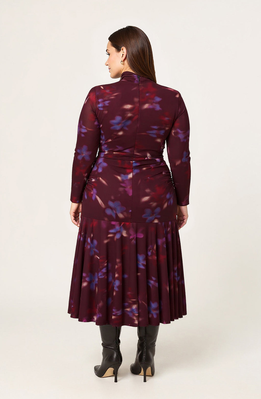 Aubriella Floral Mesh Midi Dress
