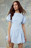 Kattie Puff Sleeve Bubble Hem Mini Dress