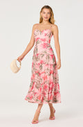 Lianna Floral Scalloped Trim Tiered Maxi Dress