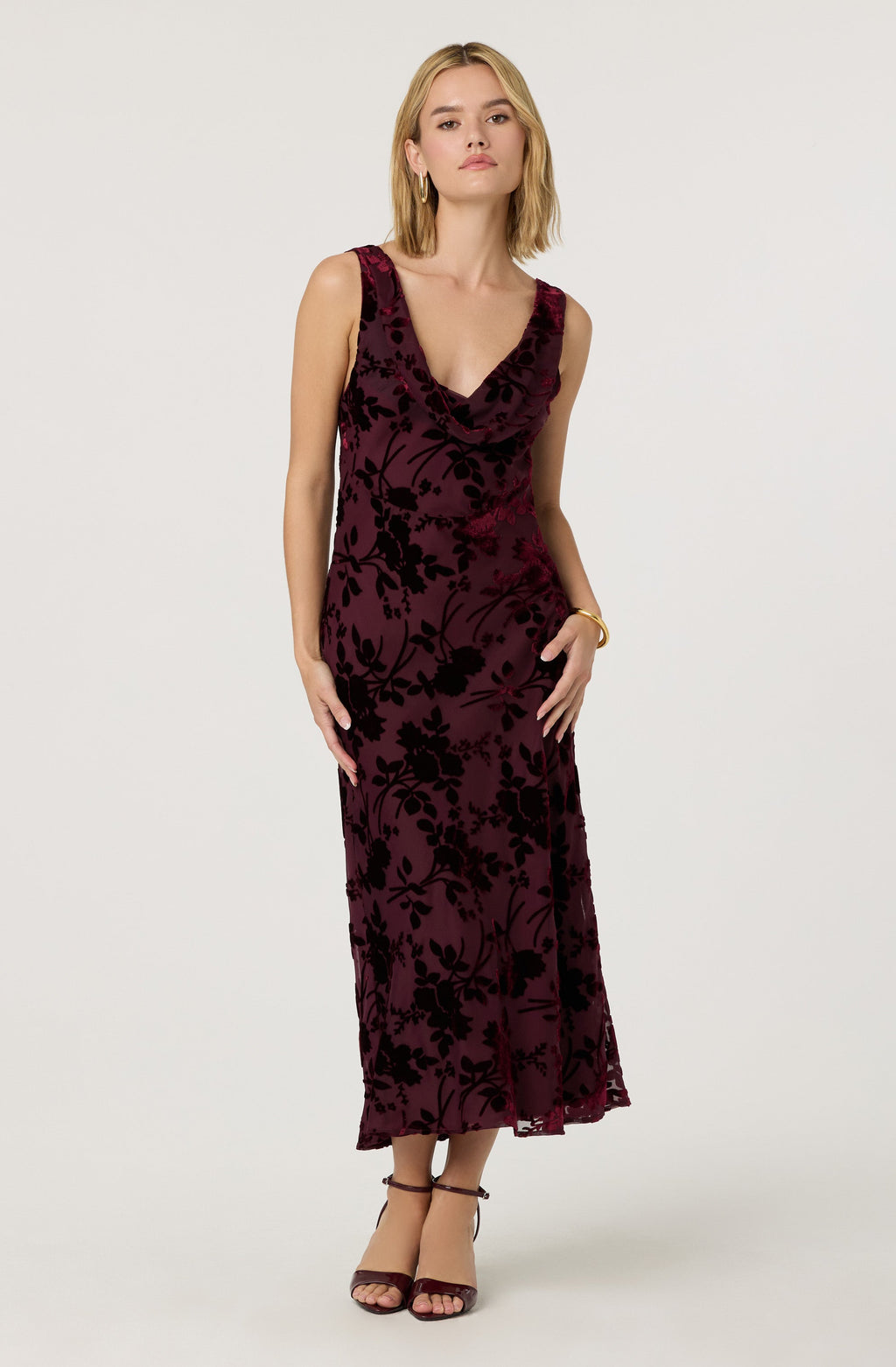 Floris Burnout Floral Maxi Dress