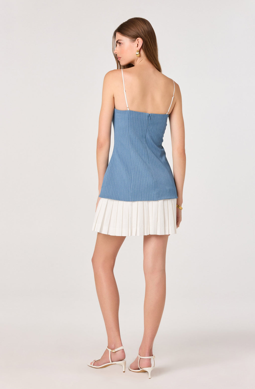 Amren Mixed Media Denim Mini Dress