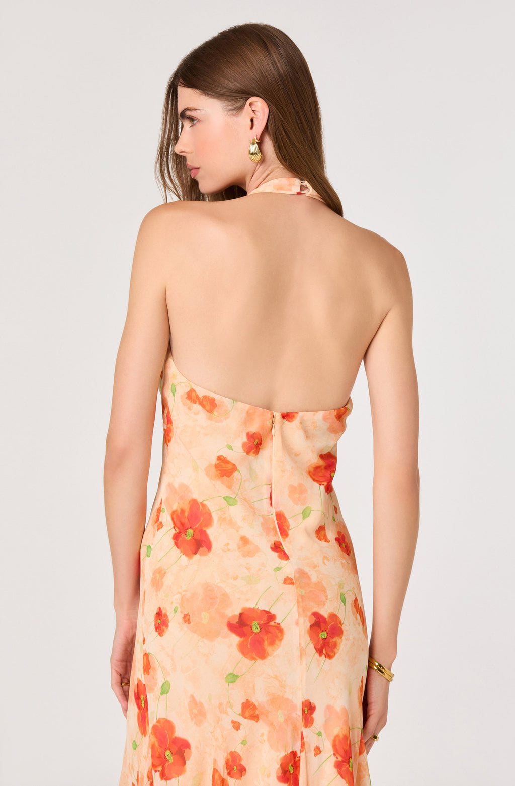 Yasmeen Floral Halter Godet Maxi Dress