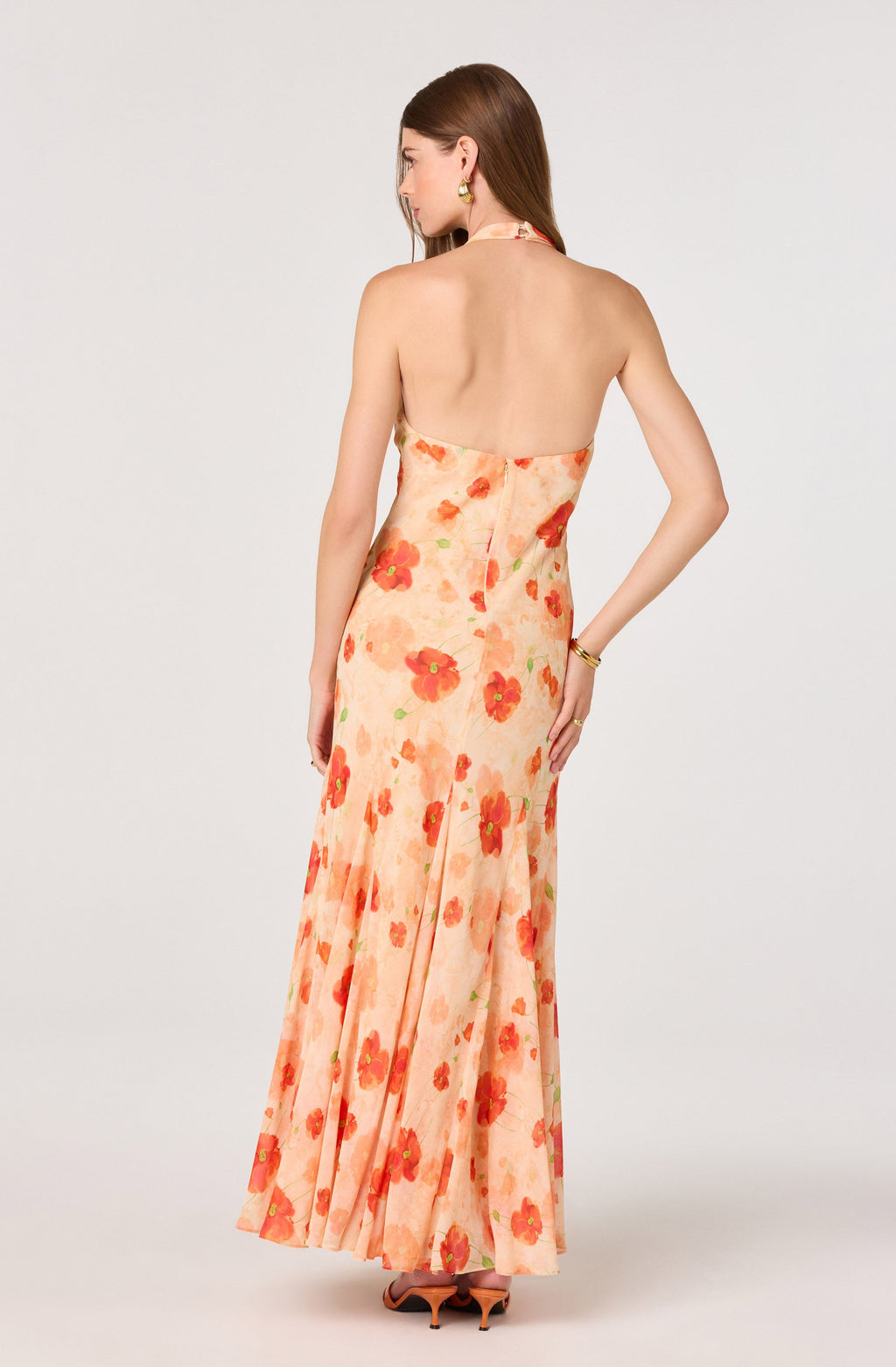Yasmeen Floral Halter Godet Maxi Dress