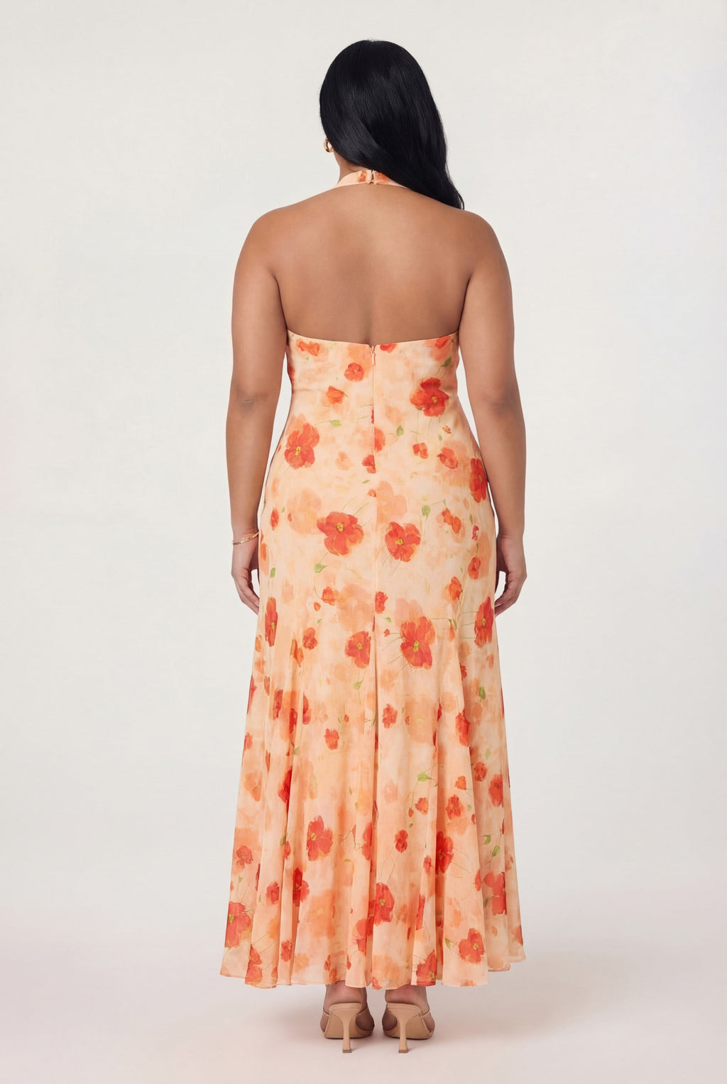Yasmeen Floral Halter Godet Maxi Dress