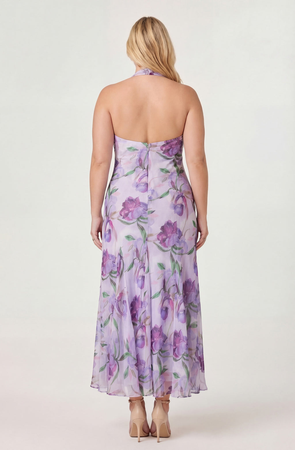 Yasmeen Floral Halter Godet Maxi Dress
