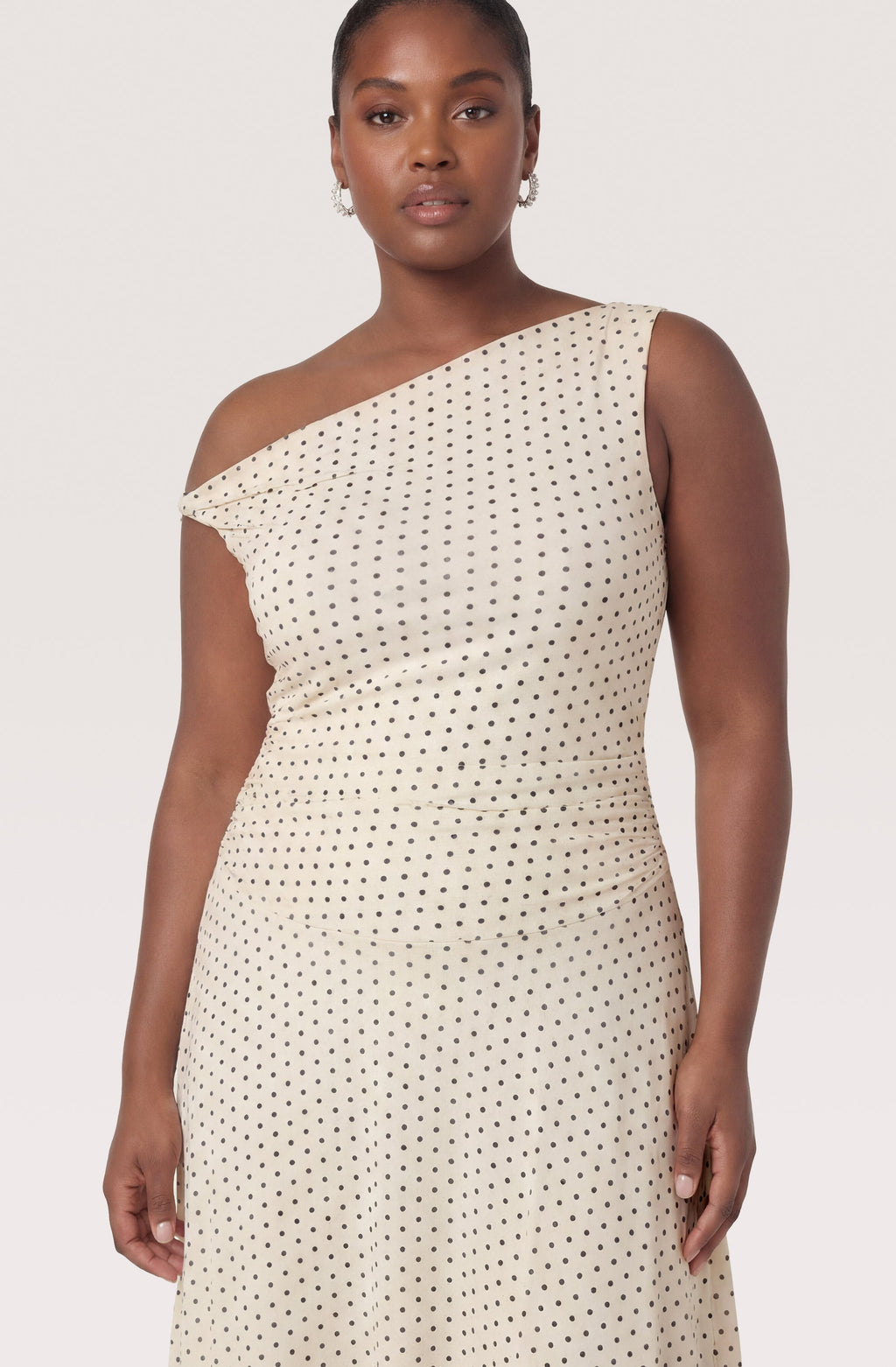 Ciarra Off-Shoulder Asymmetric Midi Dress