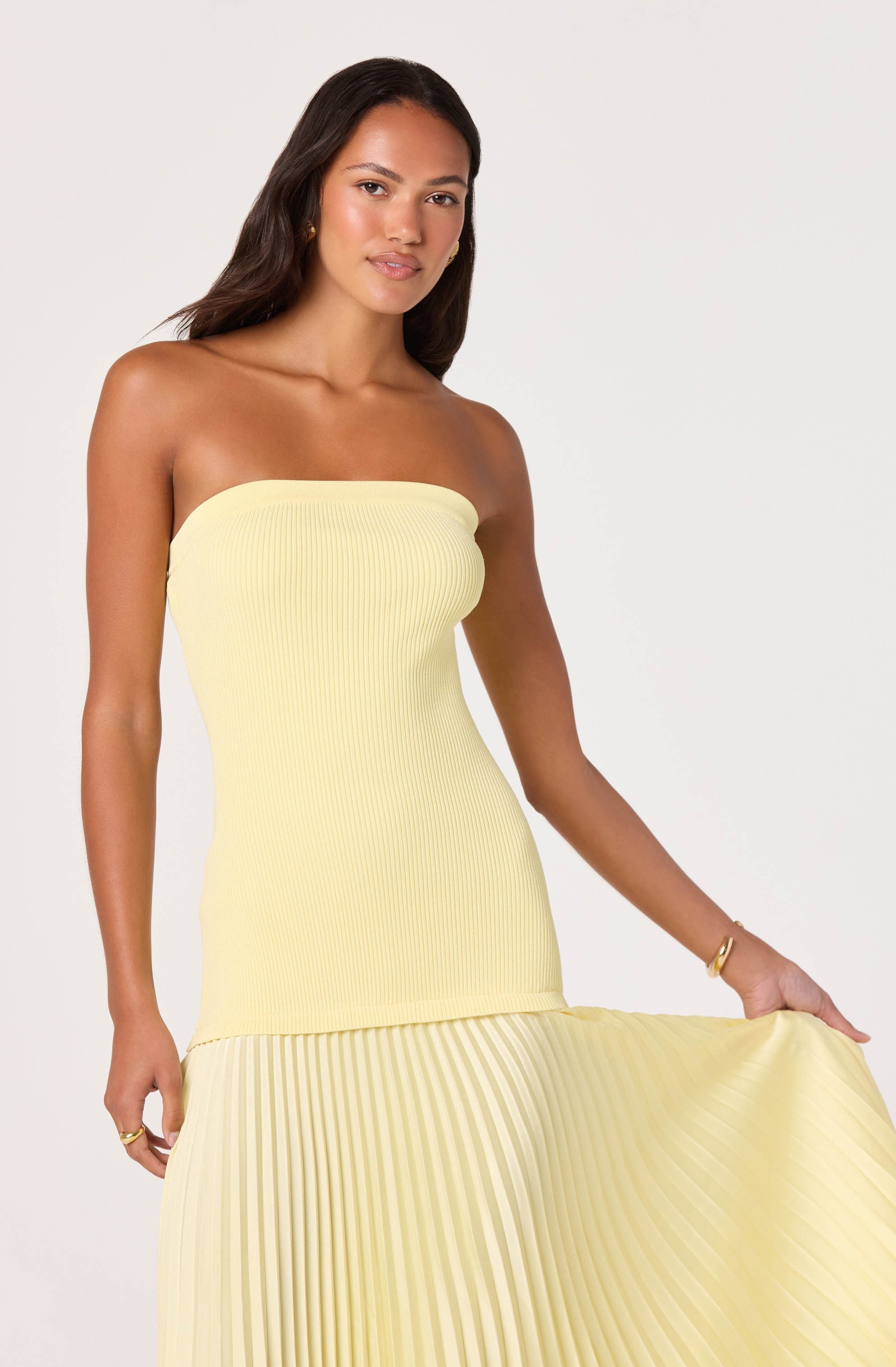 Selune Mixed Media Maxi Dress