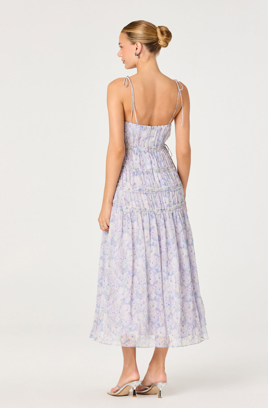 Keyleth Floral Tiered Bow Midi Dress