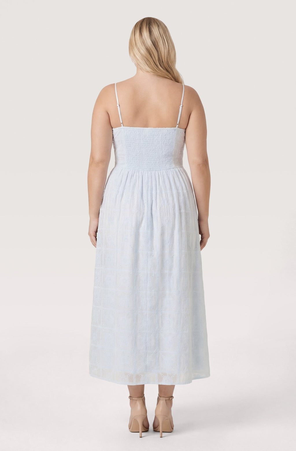 Aubrey Eyelet Embroidered Sweetheart Midi Dress