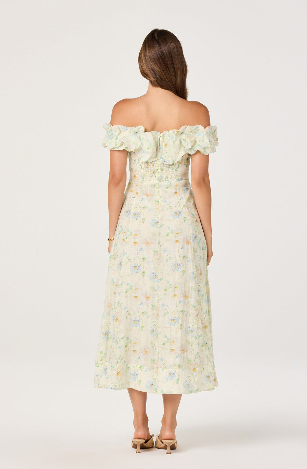 Alannah Off-Shoulder Floral Midi Dress
