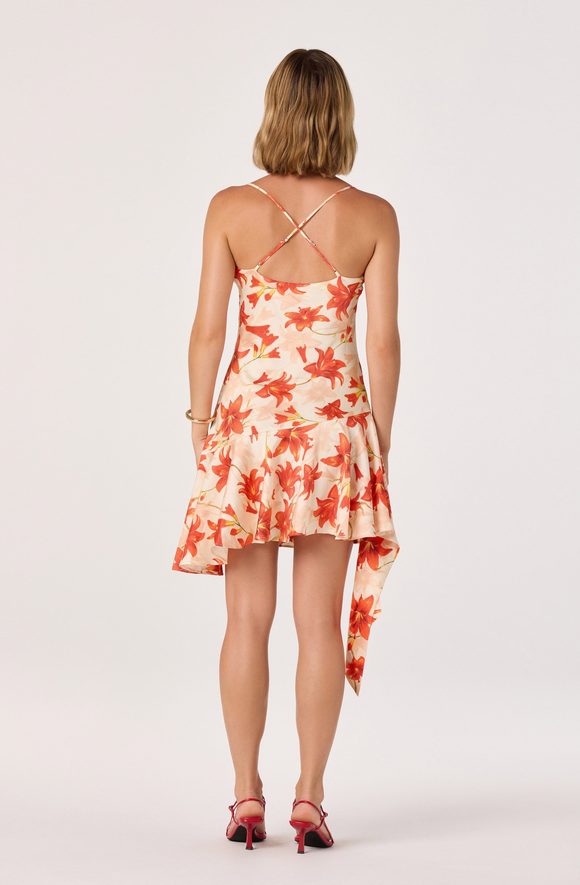 Paloma Cowl Neck Asymmetric Mini Dress