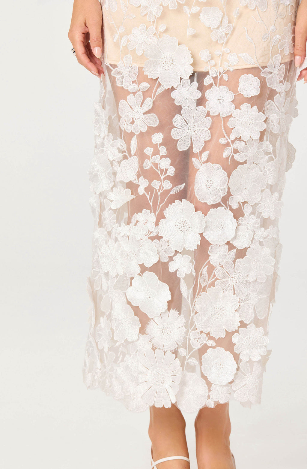 Tanisha Embroidered Floral Strapless Maxi Dress