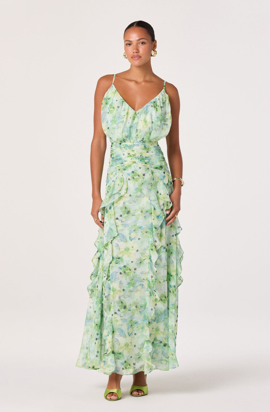 Brianna Ruffle Chiffon Maxi Dress