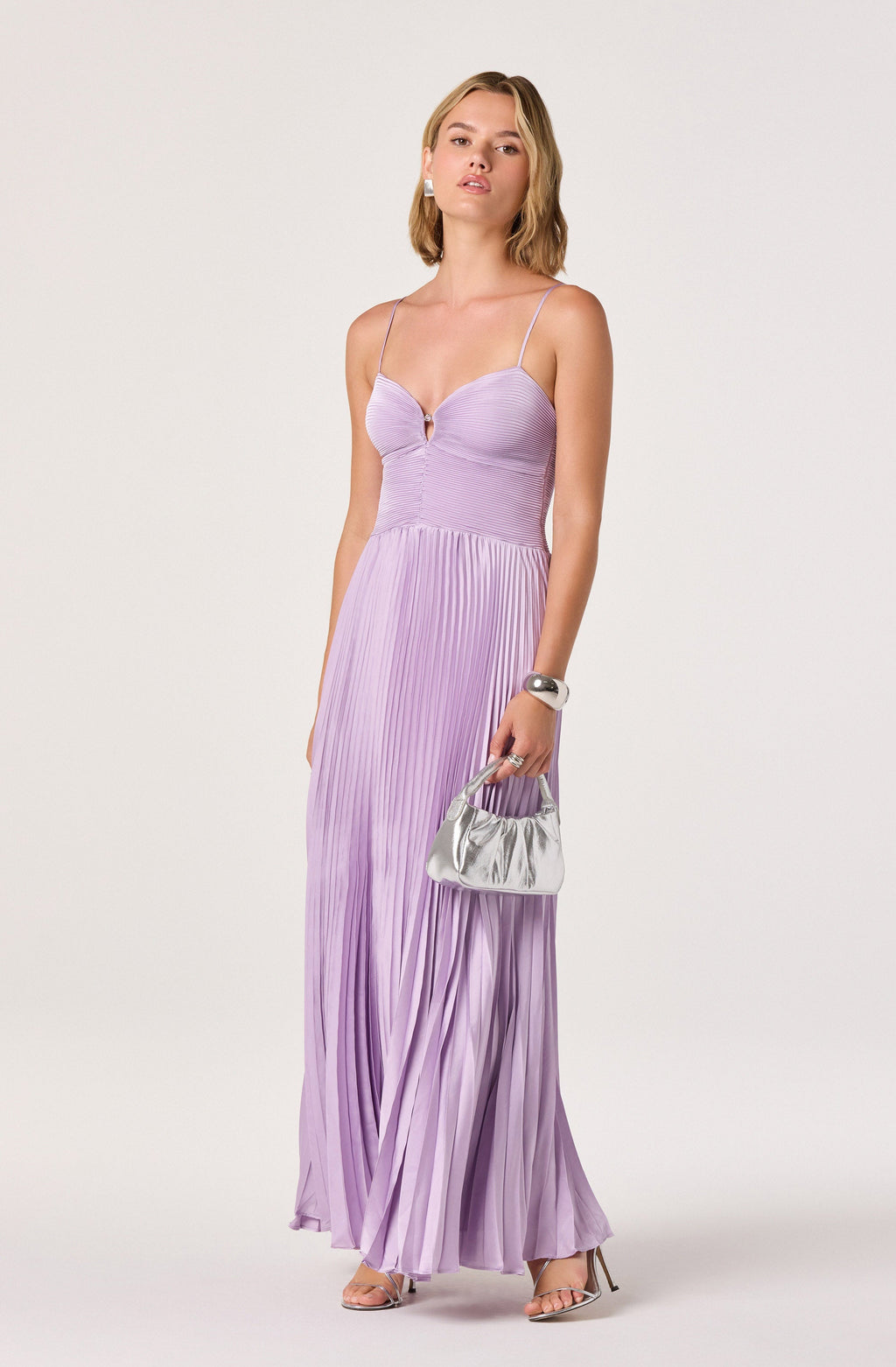 Alaia Satin Plissé Maxi Dress