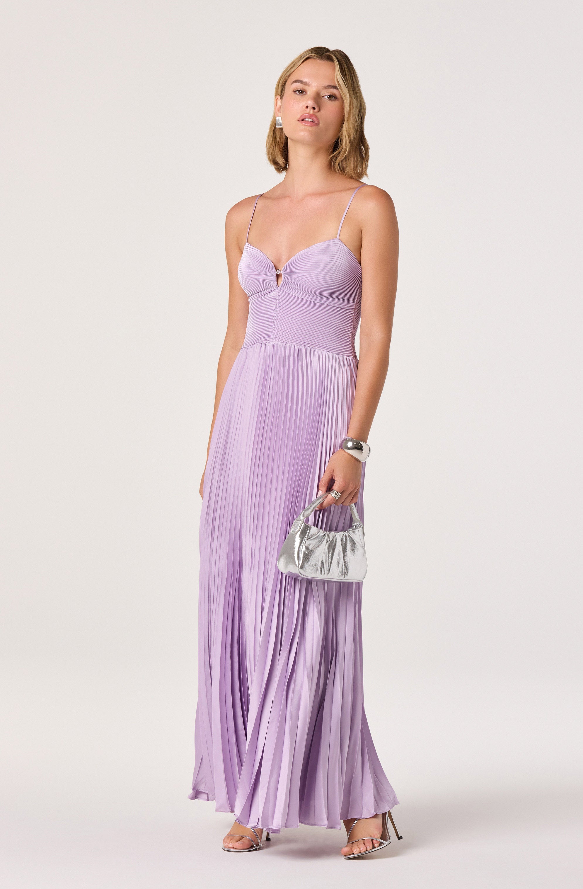 Alaia Satin Plissé Maxi Dress