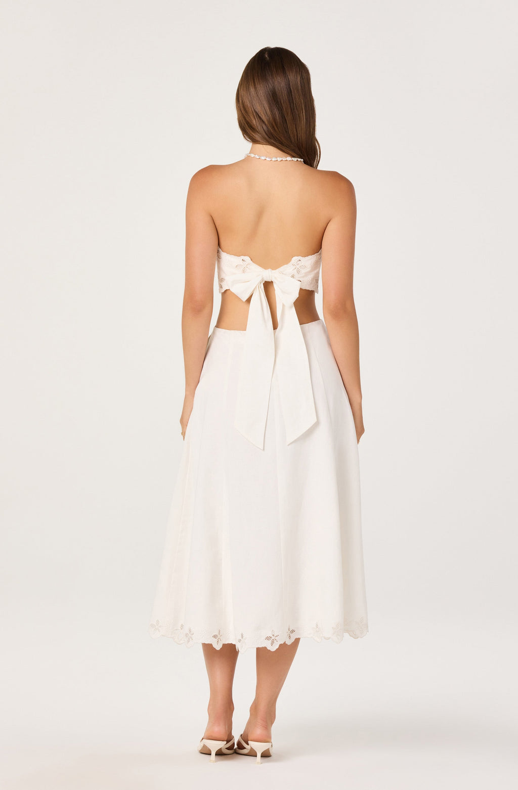 Shavonda Cutwork Open-Back Midi Dress