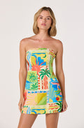 Fatima Oasis Print Strapless Mini Dress